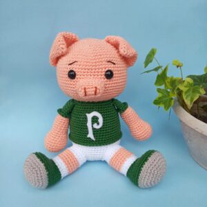 Receita de Amigurumi em PDF- Porquinho Torcedor