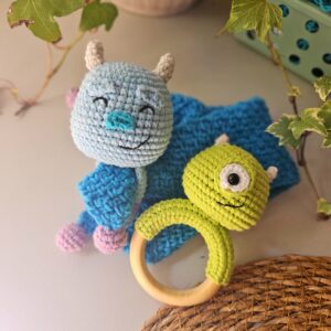 Receita de Amigurumi em PDF- Naninha e Chocalho Monstros s.a